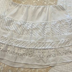 White lucky in love tennis skirt.